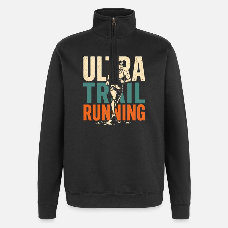 Ultra-Trailrunning - Quarter-Zip-Sweatshirt - Schwarz
