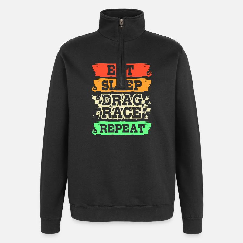 Course de dragsters - Sweat à zip 1/4 - noir