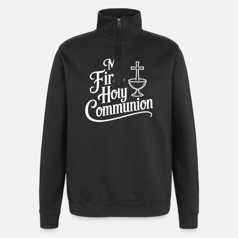 Ma première communion - Sweat à zip 1/4 - noir