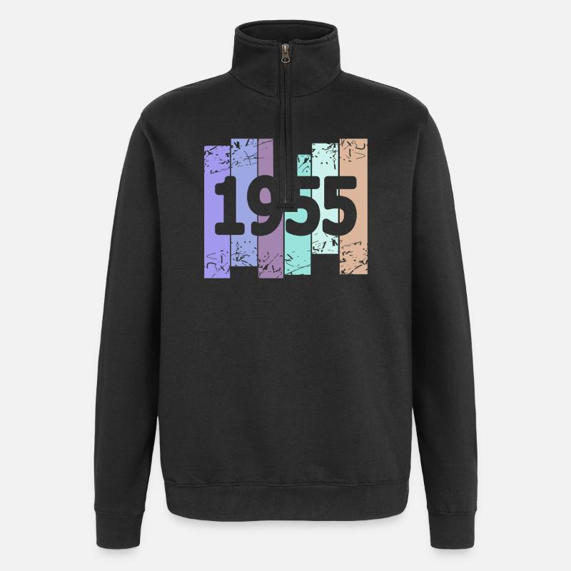 1955 - Quarter-Zip-Sweatshirt - Schwarz