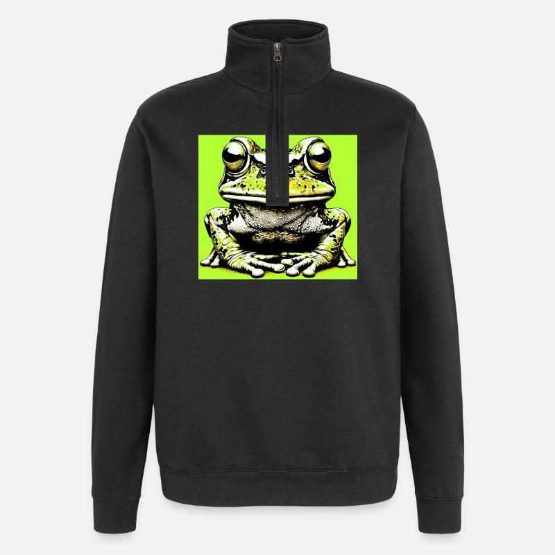 grenouille - Sweat à zip 1/4 - noir