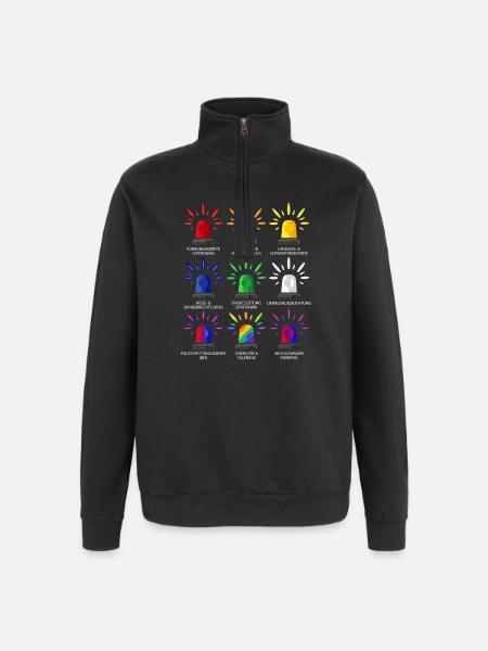 Sirenen Rundumkennleuchten Übersicht - Quarter-Zip-Sweatshirt - Schwarz