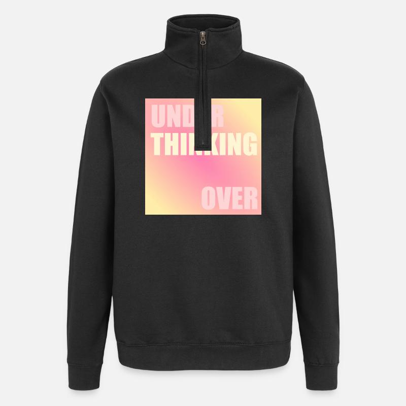 Thinking - Quarter-Zip Sweatshirt - black