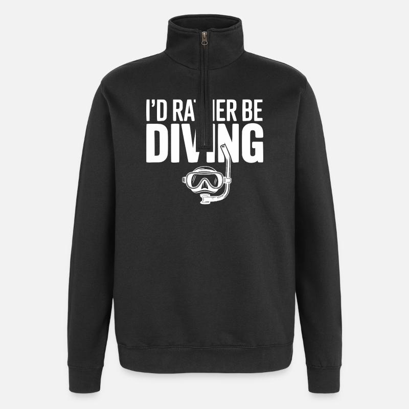 I'd Rather Be Diving - Quarter-Zip Sweatshirt - black
