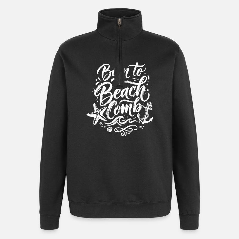 Né à Beach Comb - Sweat à zip 1/4 - noir