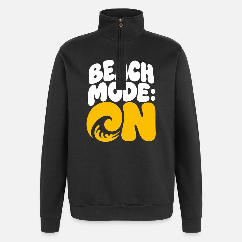 Beach Mode Summer Wave Design - Quarter-Zip-Sweatshirt - Schwarz