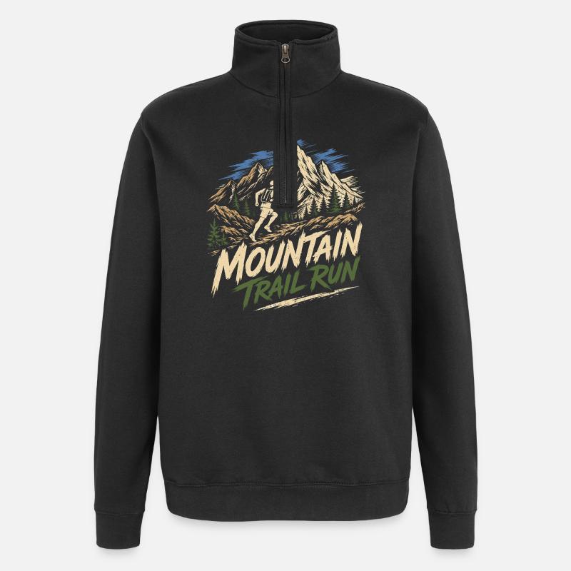 Mountain Trail Run - Quarter-Zip Sweatshirt - black