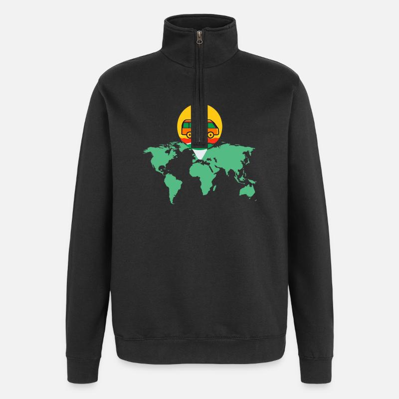 Sénégal - Sweat à zip 1/4 - noir
