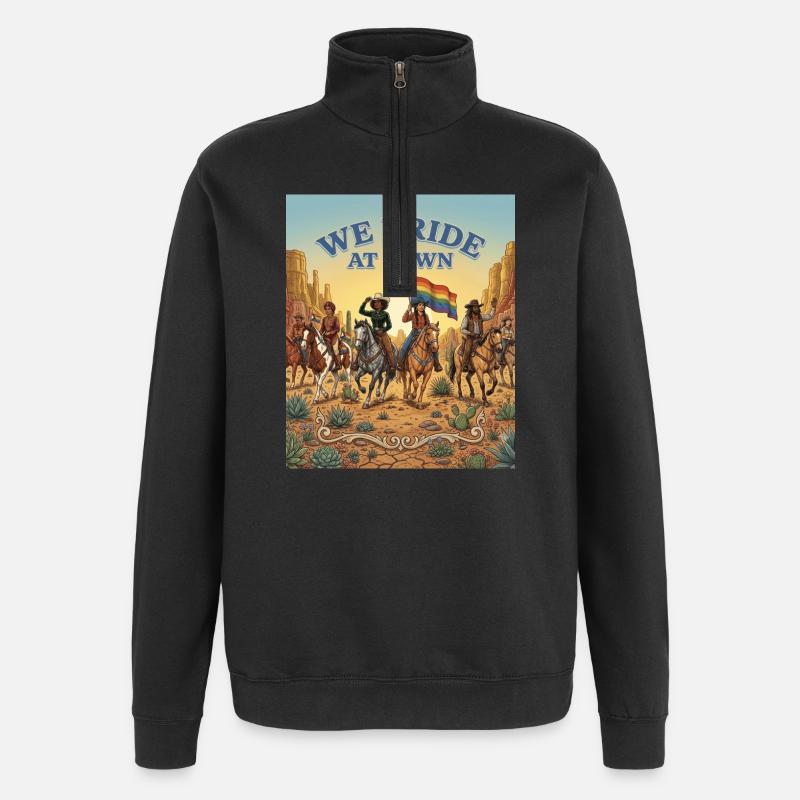 Dawn Pride Riders - Quarter-Zip Sweatshirt - black