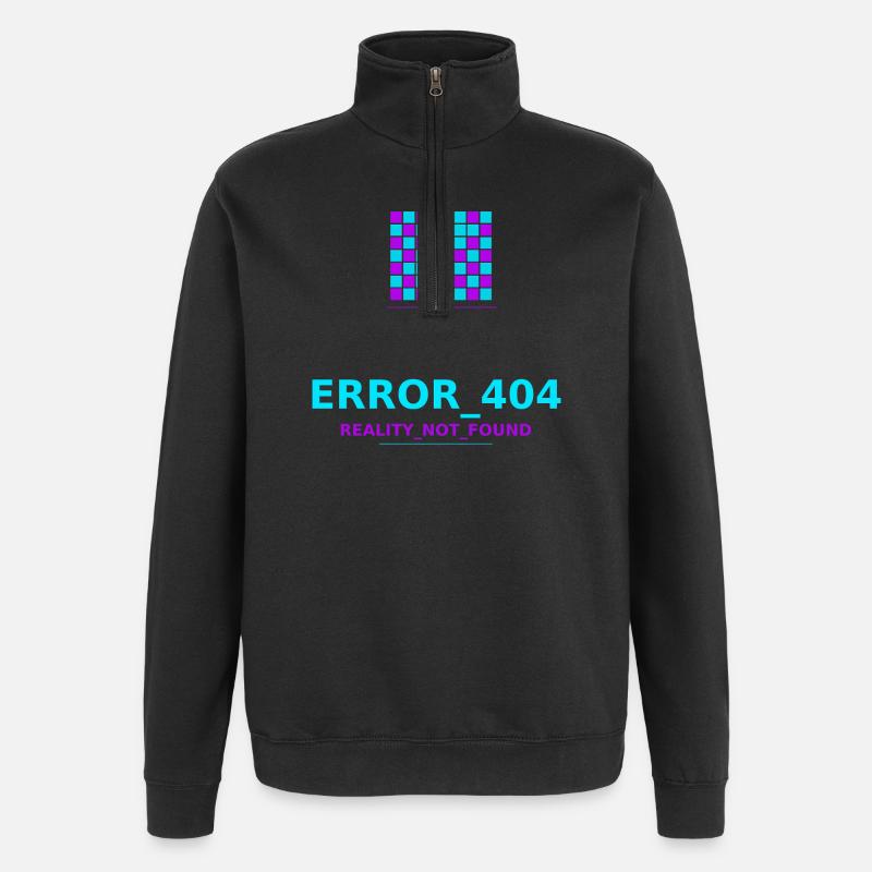 Error 404 Reality Lost - Quarter-Zip Sweatshirt - black