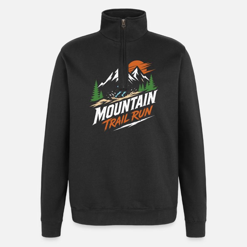 Mountain Trail Run - Quarter-Zip-Sweatshirt - Schwarz