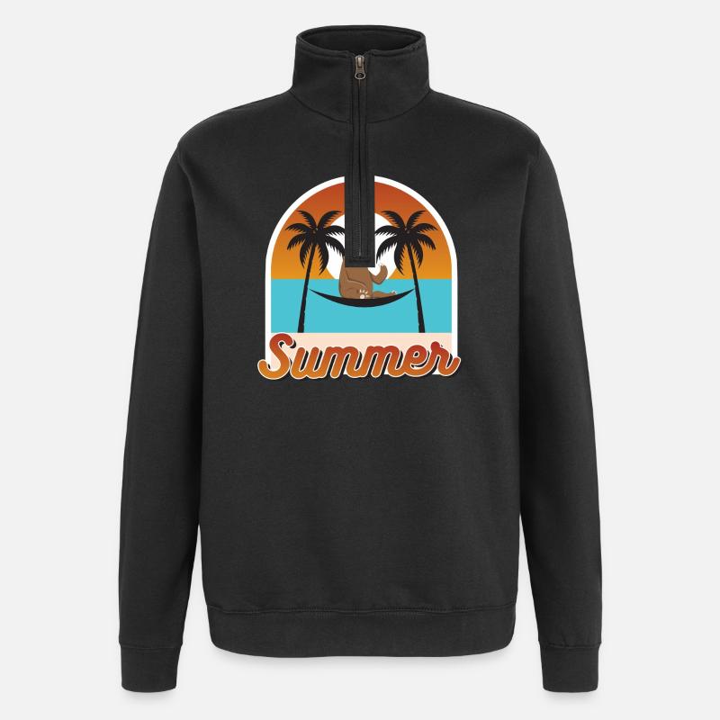 Summer Sloth - Quarter-Zip Sweatshirt - black