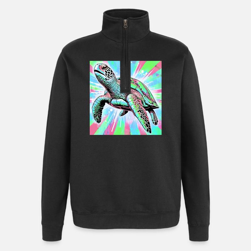 Schildkröte - Quarter-Zip-Sweatshirt - Schwarz