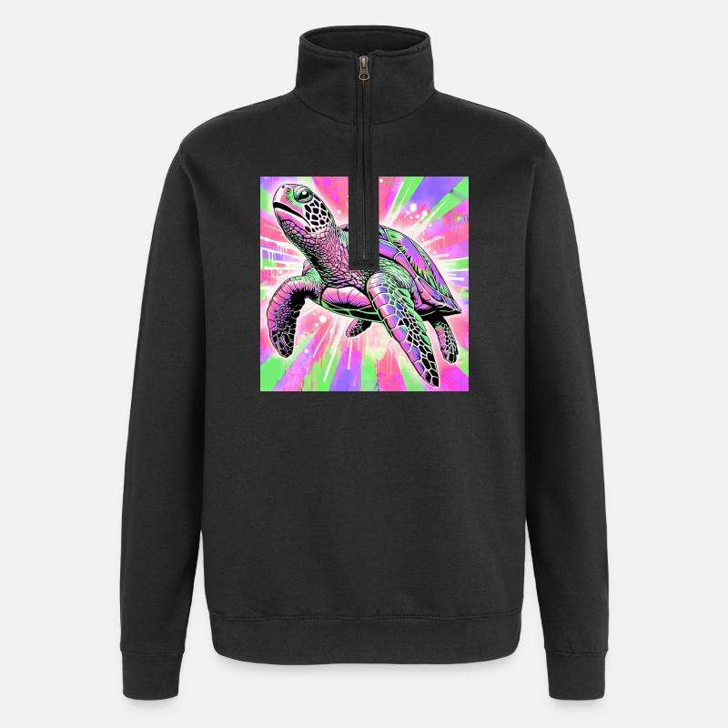 Schildkröte - Quarter-Zip-Sweatshirt - Schwarz