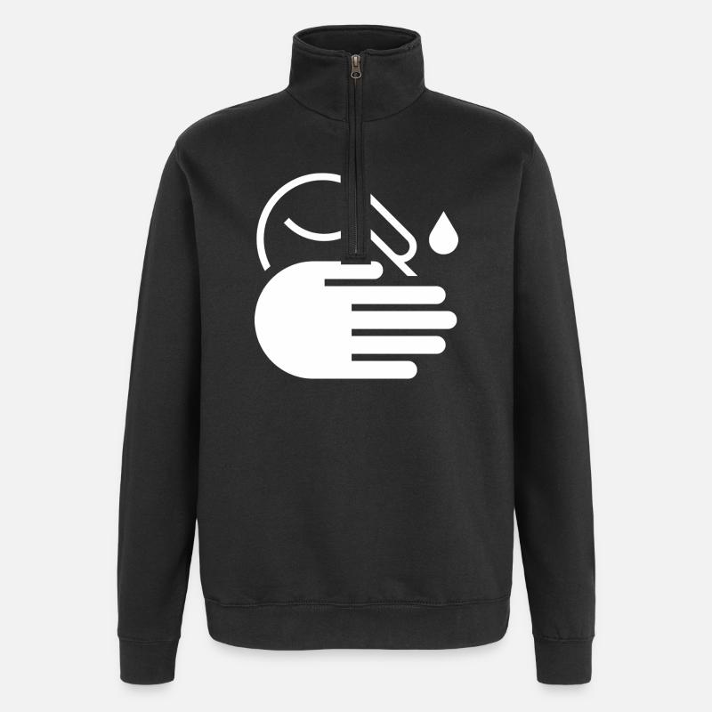 Wash Hands Icon - Quarter-Zip Sweatshirt - black
