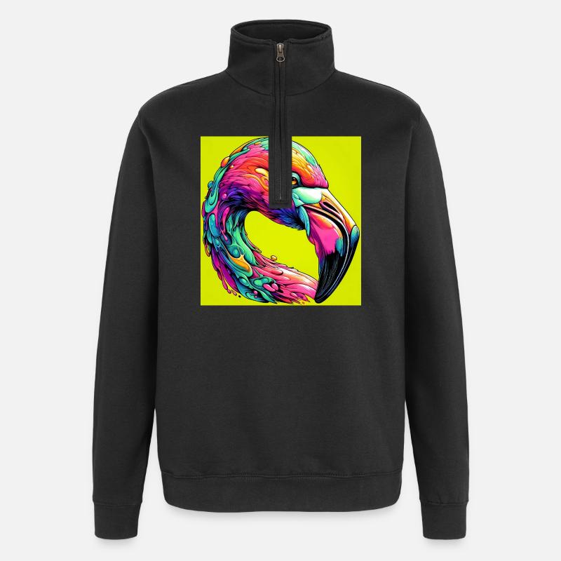 Flamant - Sweat à zip 1/4 - noir