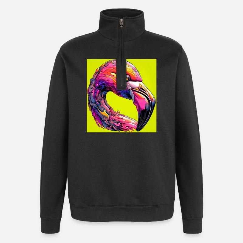 Flamingo - Quarter-Zip-Sweatshirt - Schwarz