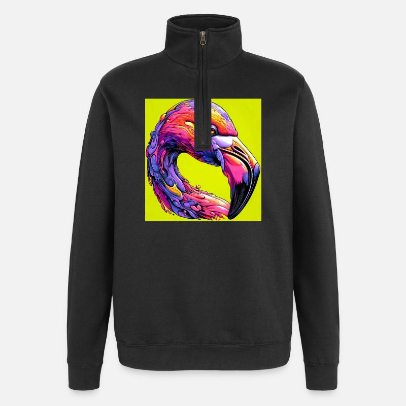 Flamingo - Quarter-Zip-Sweatshirt - Schwarz