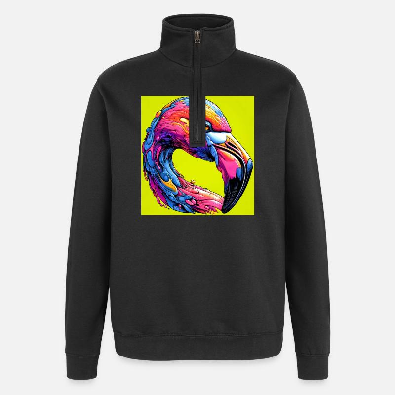 Flamingo - Quarter-Zip-Sweatshirt - Schwarz