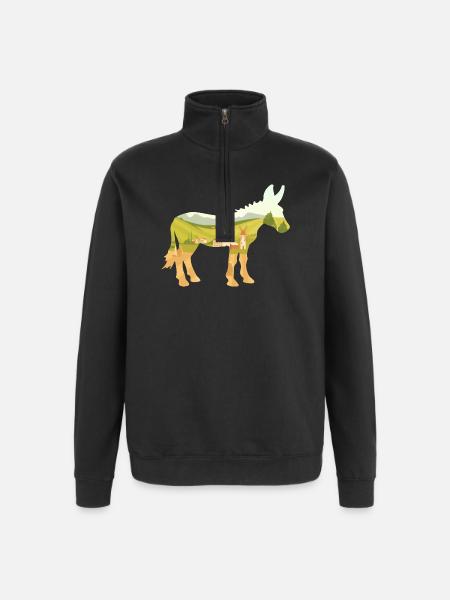 Donkey Village Farmer - Quarter-Zip Sweatshirt - black