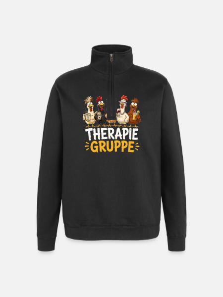 Therapiegruppe Hühner Party - Quarter-Zip-Sweatshirt - Schwarz