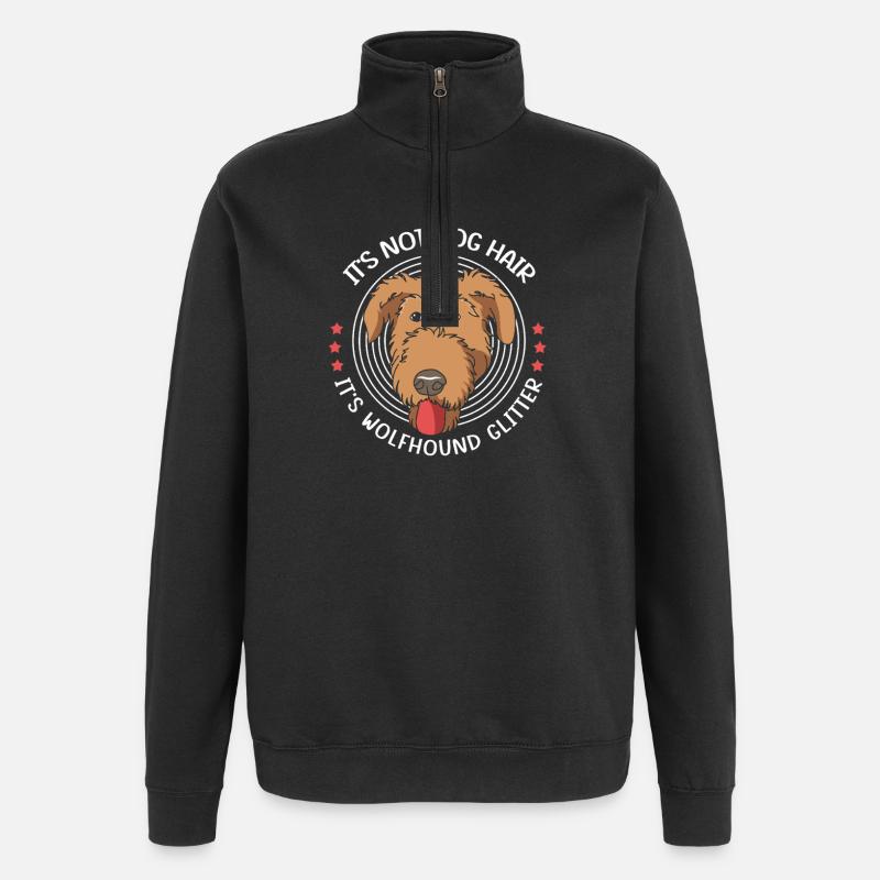 Irish wolfhound - Quarter-Zip Sweatshirt - black