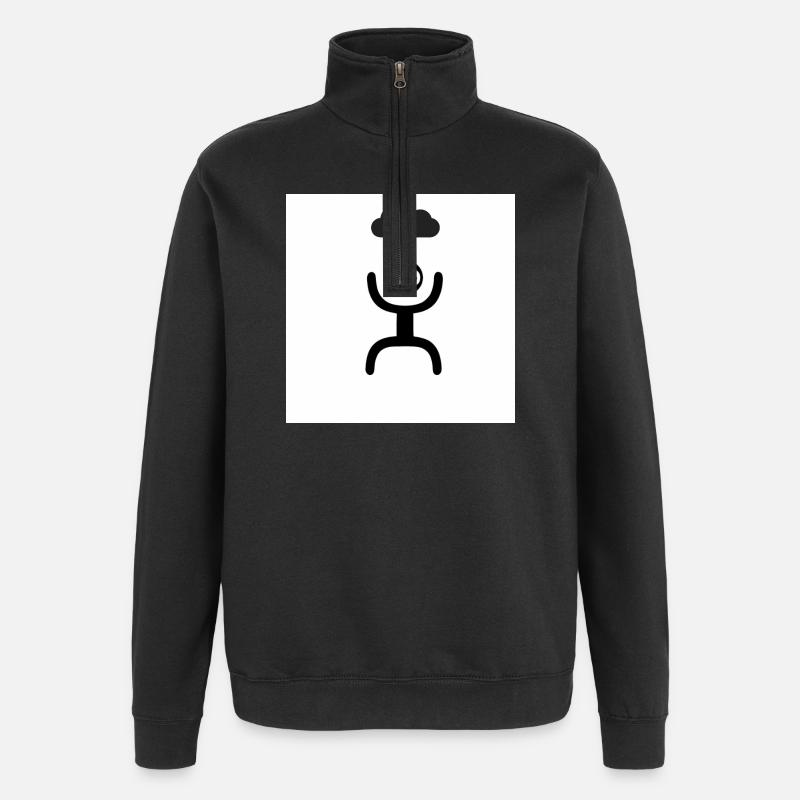cloudy - Quarter-Zip Sweatshirt - black