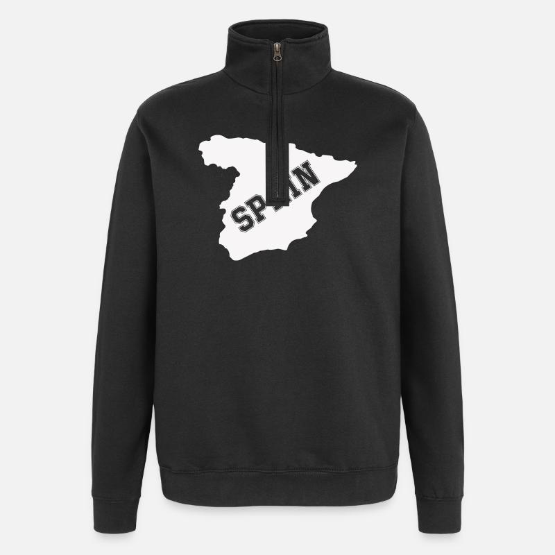 spanien spain - Quarter-Zip-Sweatshirt - Schwarz
