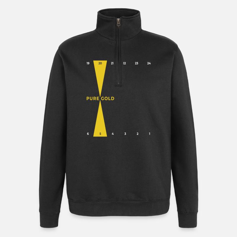 Backgammon | Reines Gold | Golden Point - Quarter-Zip-Sweatshirt - Schwarz