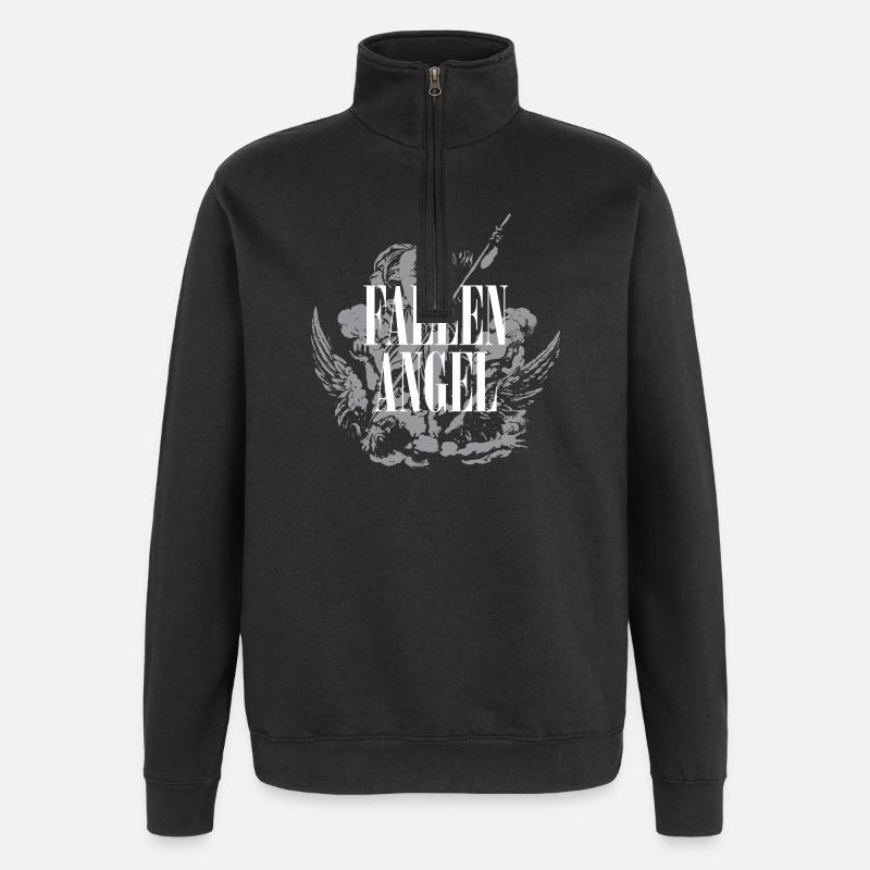 Fallen Angel design - Quarter-Zip Sweatshirt - black