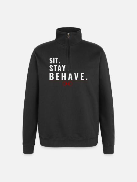 Sit. Stay. Behave. – Obedience Mindset - Quarter-Zip Sweatshirt - black