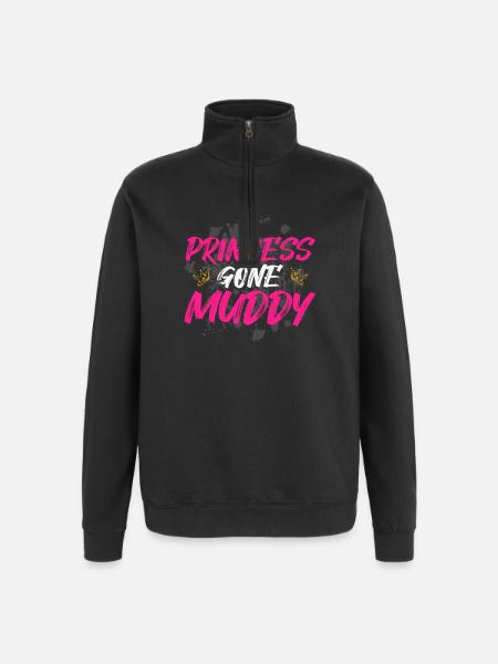 Princesse devenue boueuse Schlammlauf Course boueuse - Sweat à zip 1/4 - noir