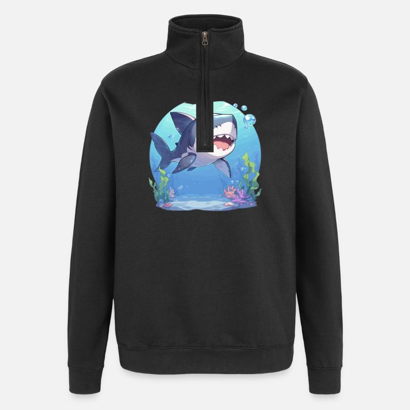 Requins Requin - Sweat à zip 1/4 - noir