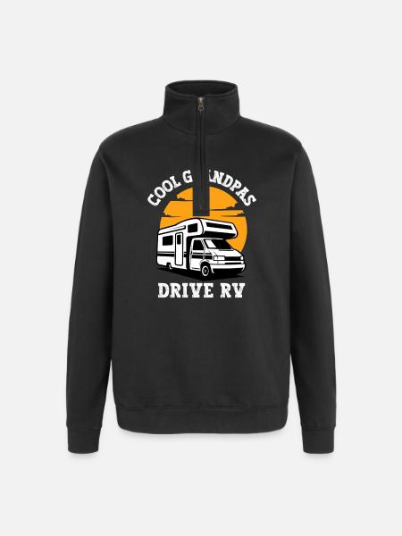 Cool Grandpas Drive RV - Quarter-Zip Sweatshirt - black