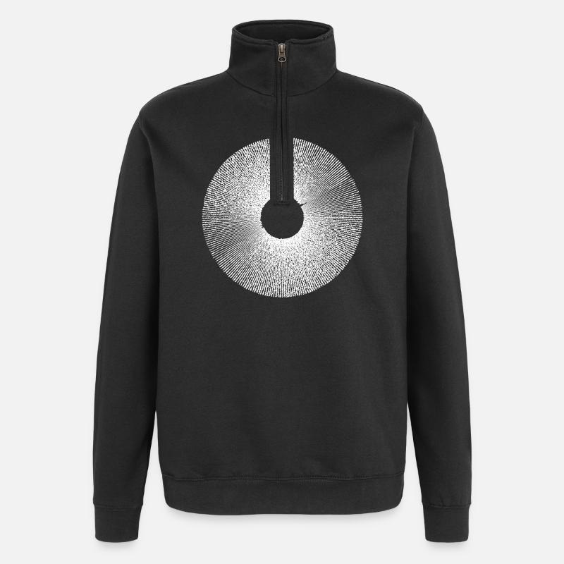 Iris-Ringburst-Radialmuster - Quarter-Zip-Sweatshirt - Schwarz