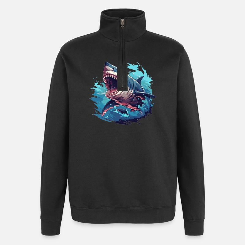 Requins Requin - Sweat à zip 1/4 - noir