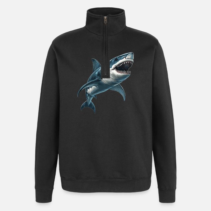 Requins Requin - Sweat à zip 1/4 - noir