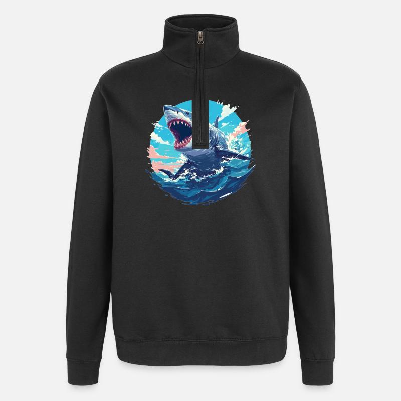 Requins Requin - Sweat à zip 1/4 - noir