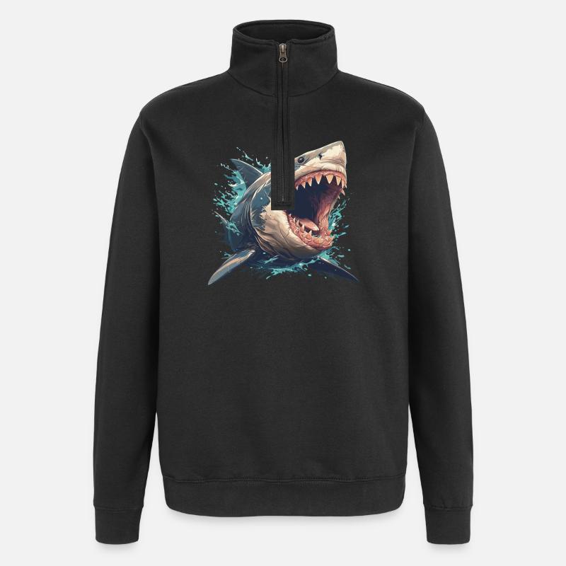 Requins Requin - Sweat à zip 1/4 - noir