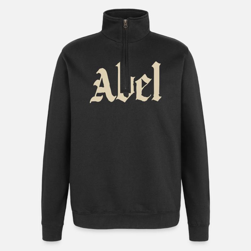Abel Gothic Script - Quarter-Zip-Sweatshirt - Schwarz