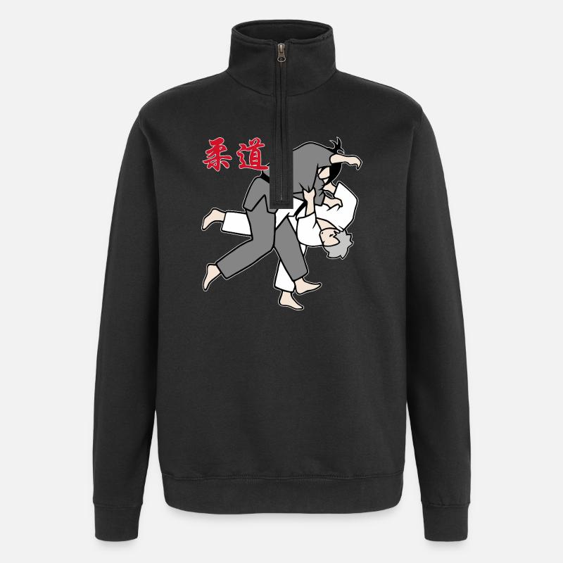 Judo - Uchi mata - Quarter-Zip-Sweatshirt - Schwarz