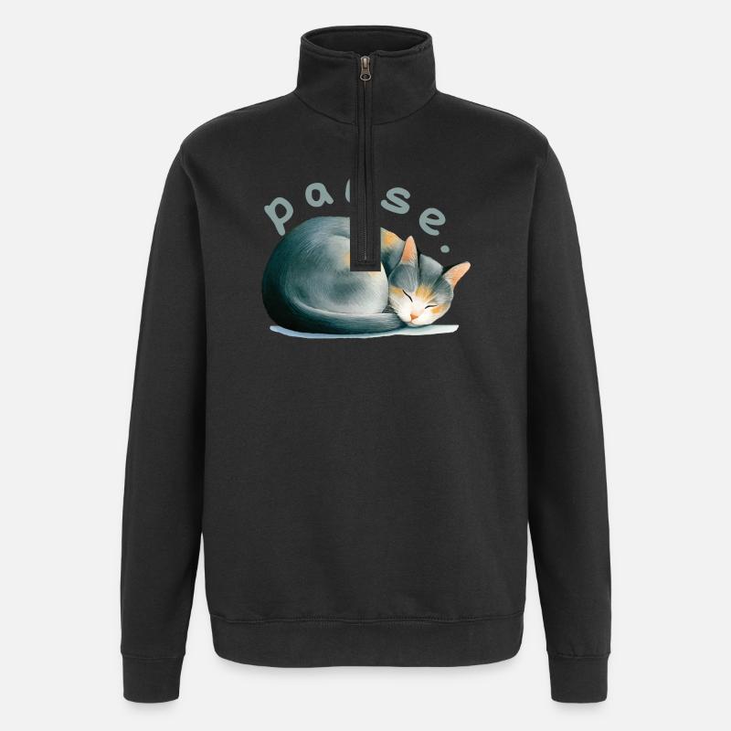 Pause - Quarter-Zip-Sweatshirt - Schwarz