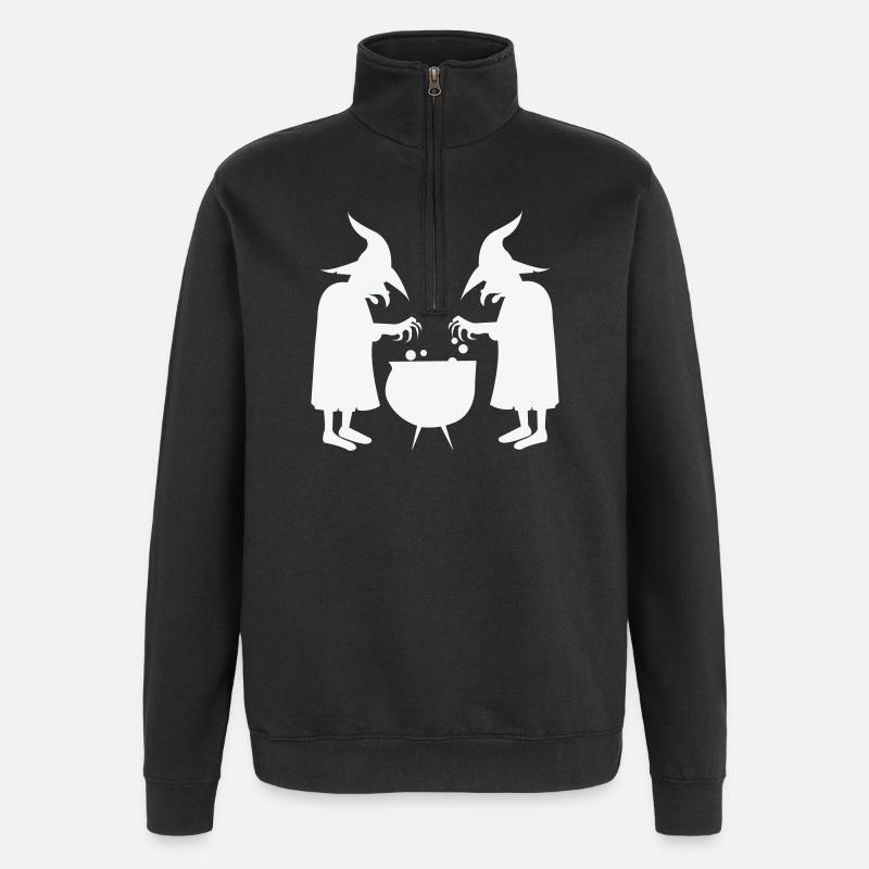 Witches stirring magic potions - Quarter-Zip Sweatshirt - black