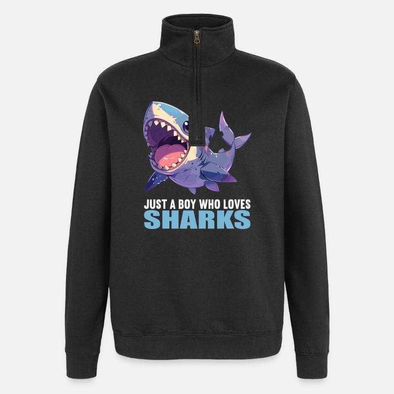 Requins Requin - Sweat à zip 1/4 - noir