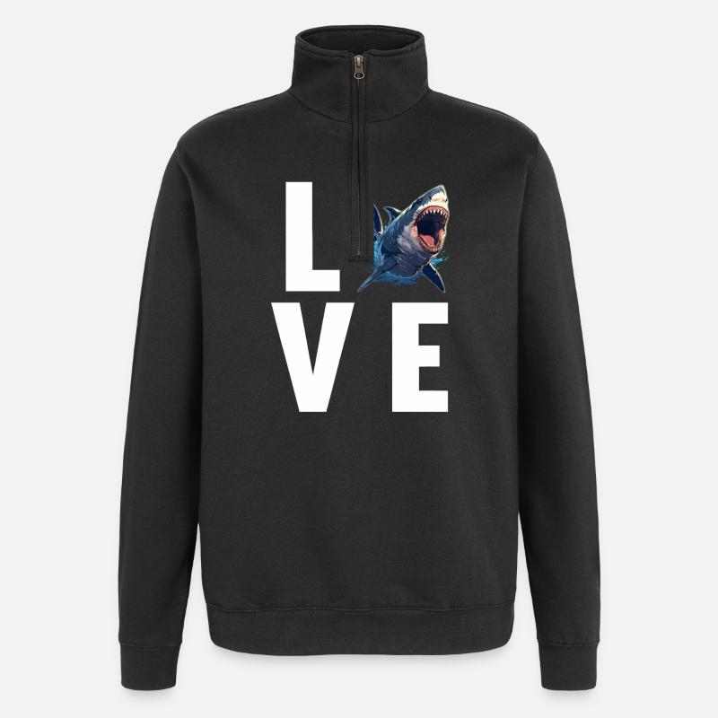 Requins Requin - Sweat à zip 1/4 - noir