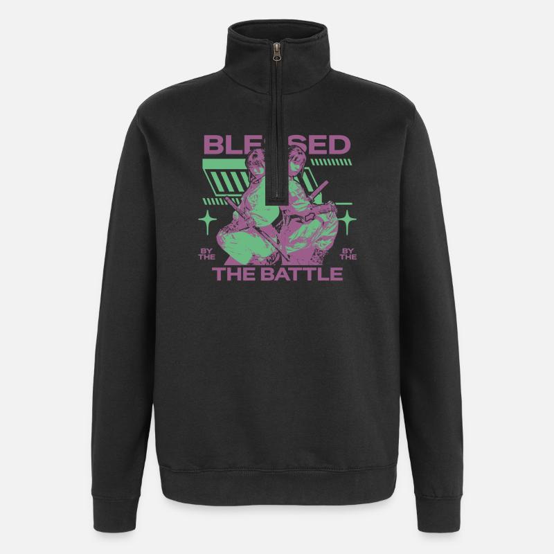 par le Battle Duo - Sweat à zip 1/4 - noir
