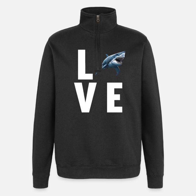 Requins Requin - Sweat à zip 1/4 - noir