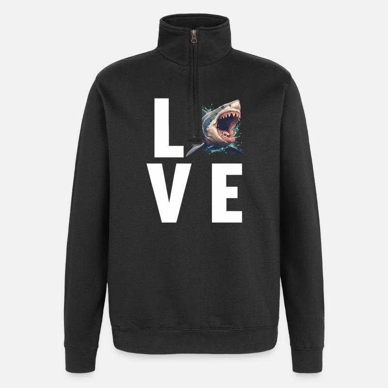 Requins Requin - Sweat à zip 1/4 - noir