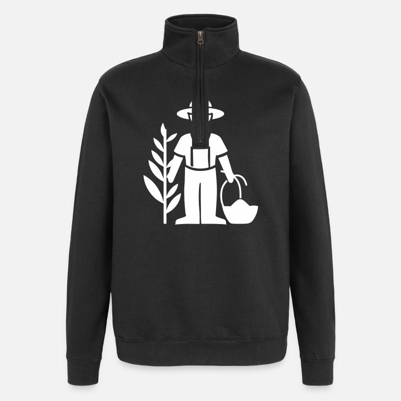 Fermier Bauer - Sweat à zip 1/4 - noir
