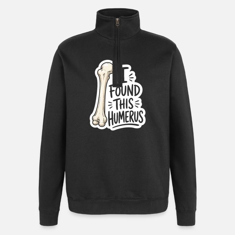 Humerus Discovery Sticker - Quarter-Zip Sweatshirt - black